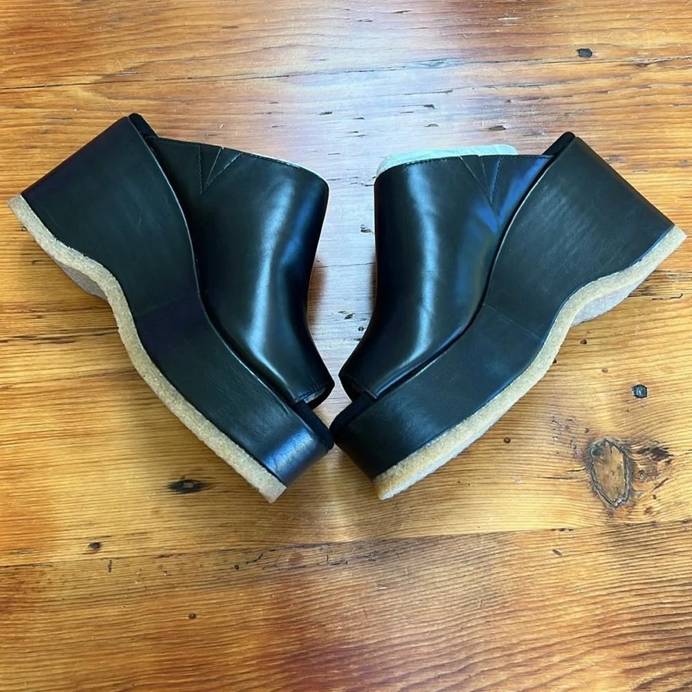 Kelsi Dagger Rowan Black Leather Platform Wedge Sandal Women's Size 7.5 new - Picture 4 of 10